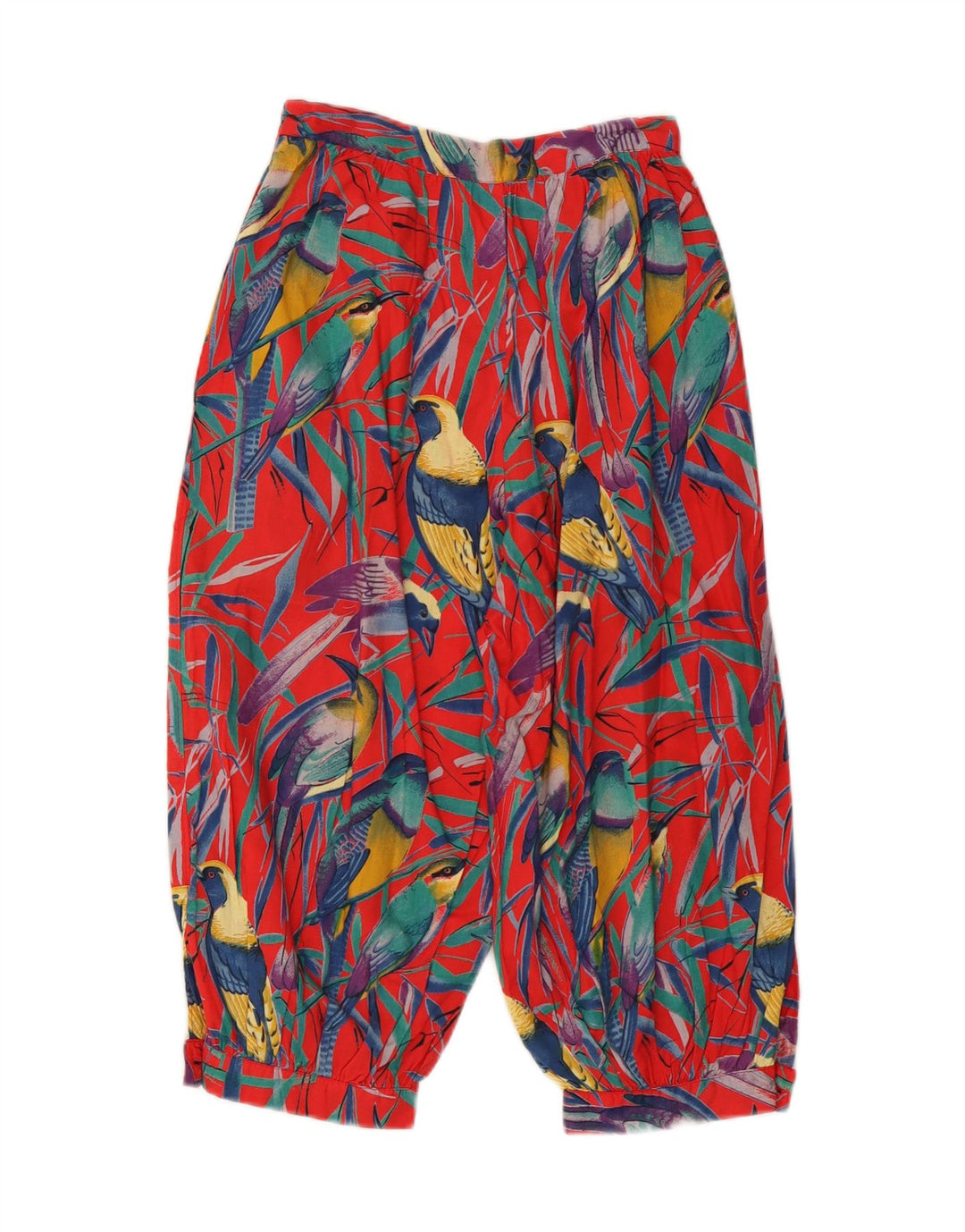 Pantaloni Harem Capri da donna VINTAGE W24 L17 stampa animalier rossa