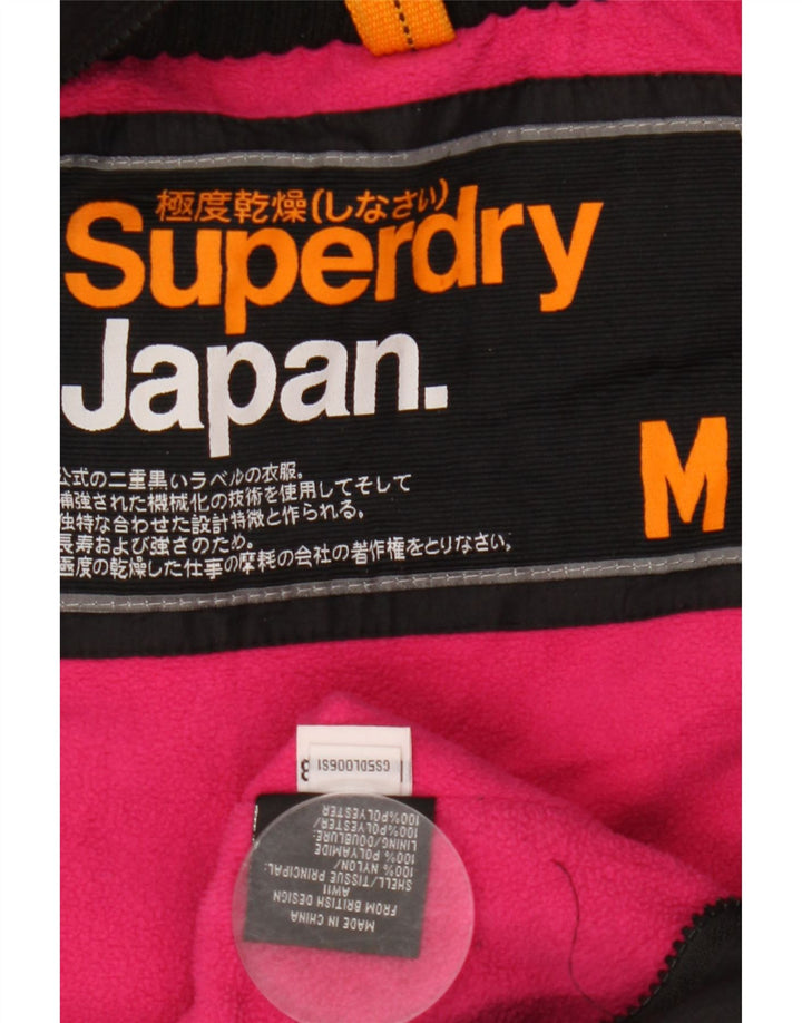 Giacca a vento con cappuccio da donna Superdry UK 14 nylon nero medio