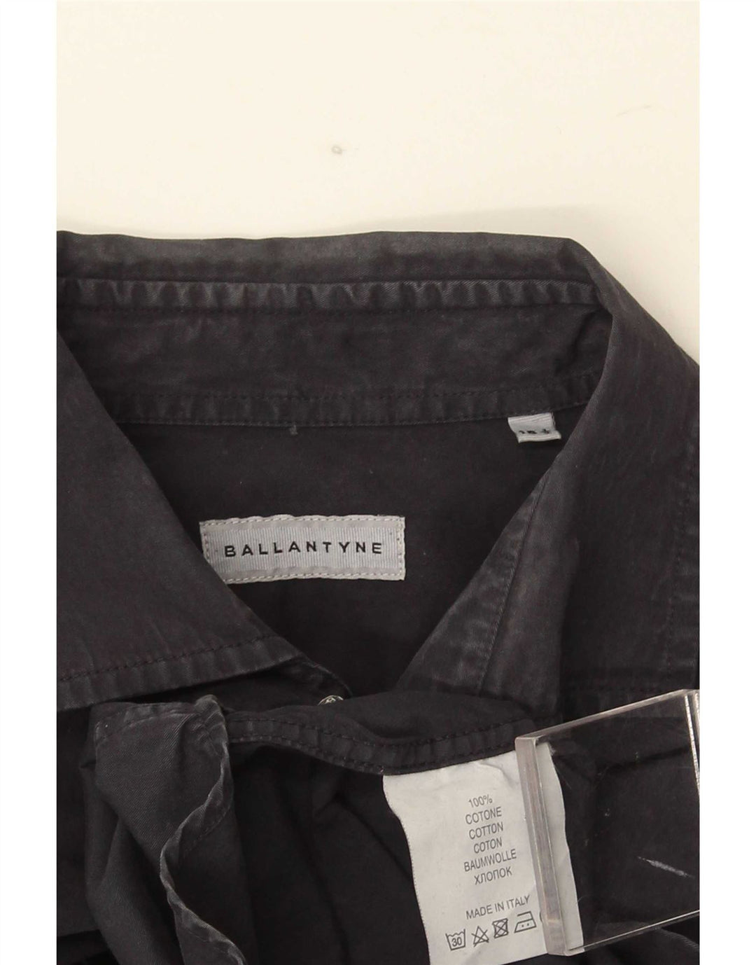 Camicia da uomo Ballantyne taglia 15 1/2 cotone medio blu navy