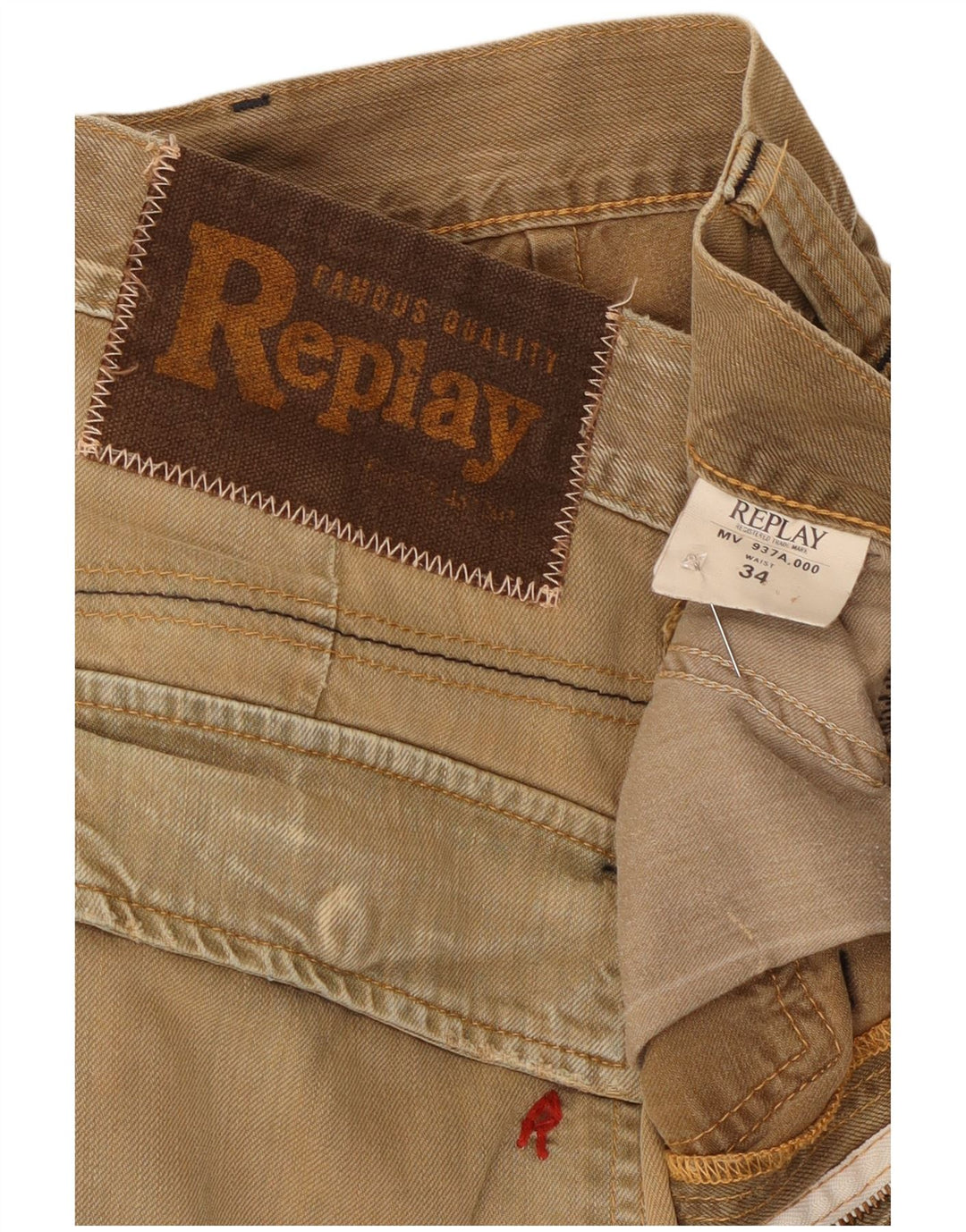 Bermuda da uomo Replay W34 Large in cotone beige