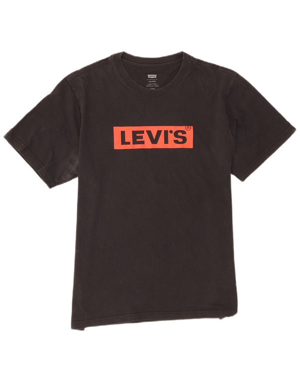 Levi's T-shirt grafica da uomo con vestibilità rilassata, top in cotone nero medio