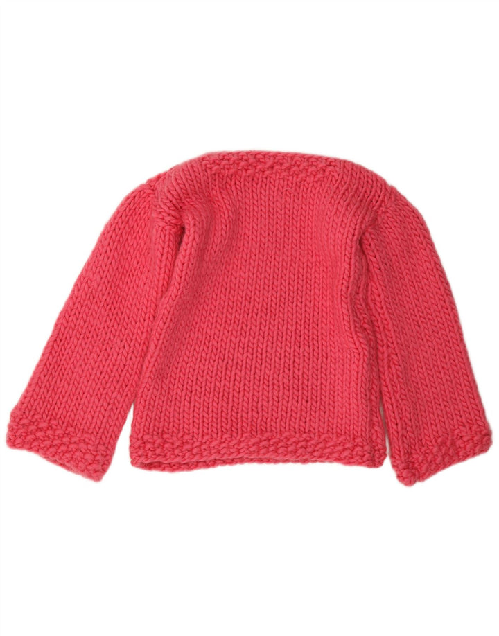 Maglione maglione vintage da donna con scollo a barca UK 12 Rosa medio