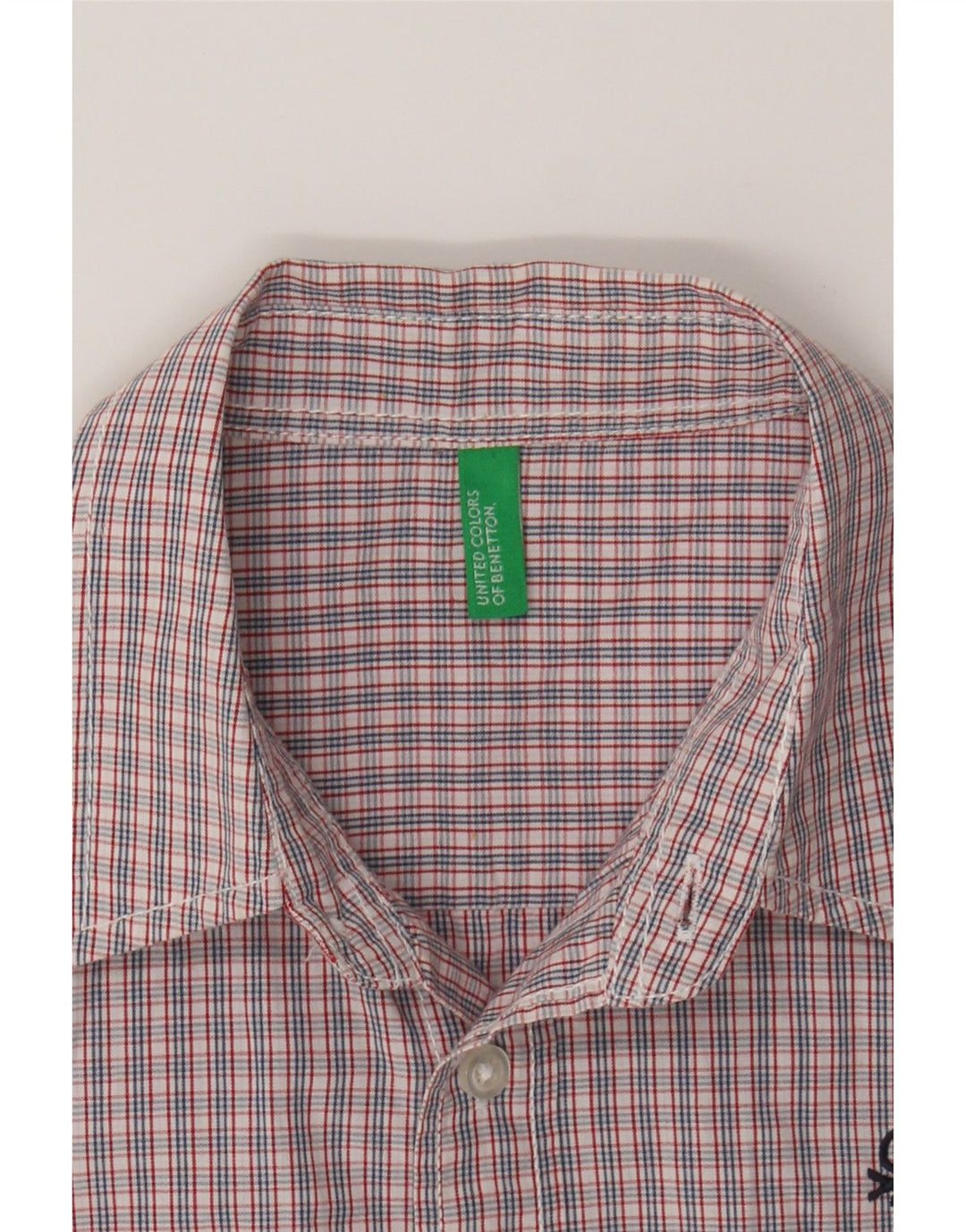 BENETTON Boys Shirt 8-9 Years Large  Red Check Cotton Vintage Benetton and Second-Hand Benetton from Messina Hembry 