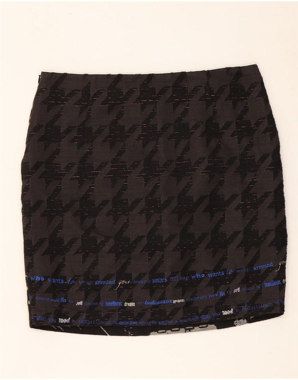 Minigonna da donna Desigual EU 38 media W30 pied de poule nera