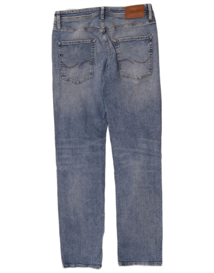 Jack & Jones Uomo Clark Slim Jeans W33 L34 Cotone Blu