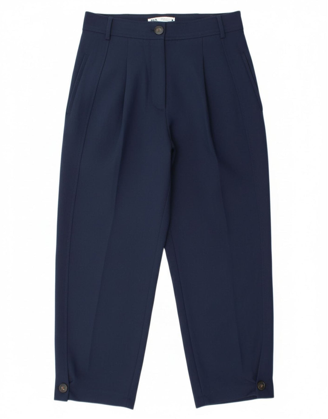 Pantaloni chino con pegging da donna Zara medi W28 L26 poliestere blu navy