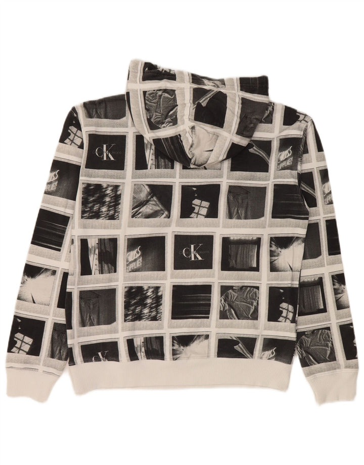 Maglione con cappuccio grafico da bambino Calvin Klein Jeans 13-14 anni Patchwork grigio