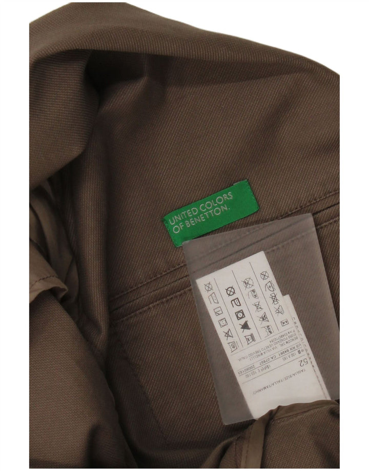 Giacca Blazer da Uomo a 2 Bottoni Benetton IT 52 XL Cotone Beige