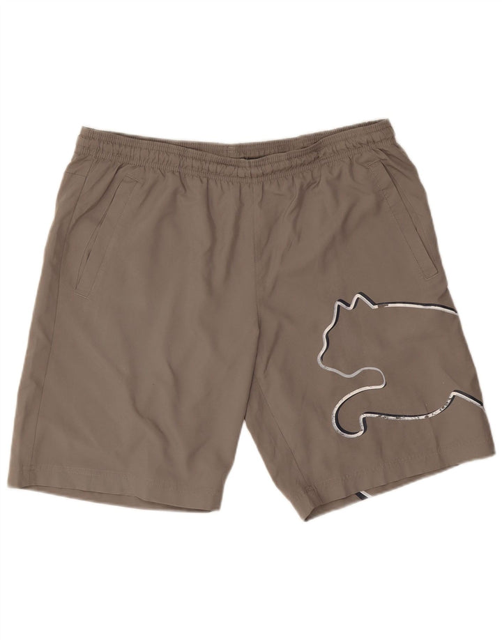 Pantaloncini sportivi grafici da uomo Puma Marrone medio