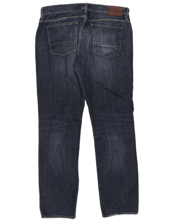 Jeans dritti da uomo Tommy Hilfiger W38 L31 cotone blu navy