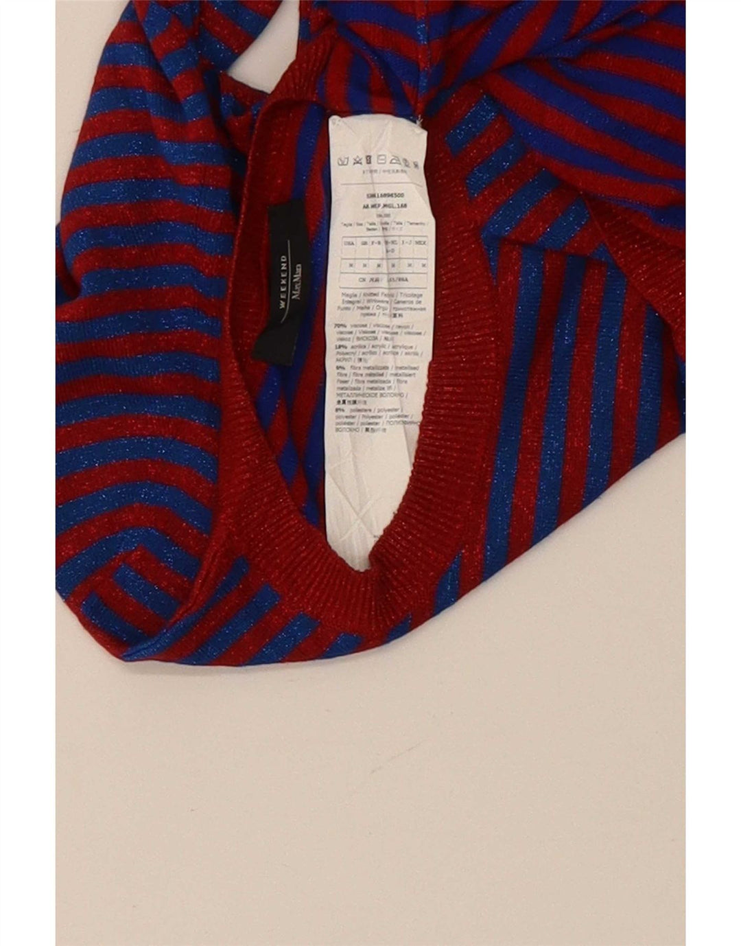 Maglione da weekend da donna Max Mara UK 12 a righe blu medio