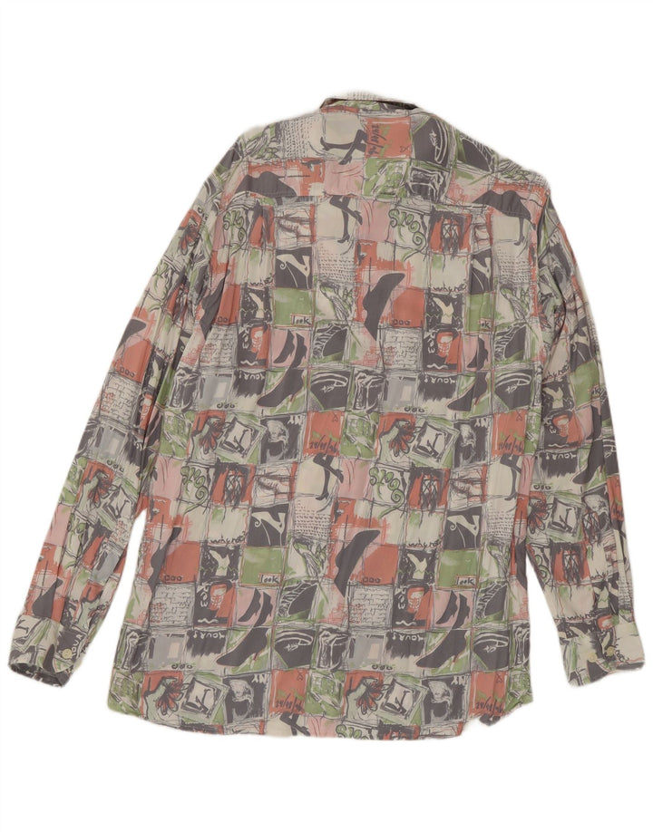 Camicia grafica da uomo Olymp taglia 38 viscosa patchwork multicolore media