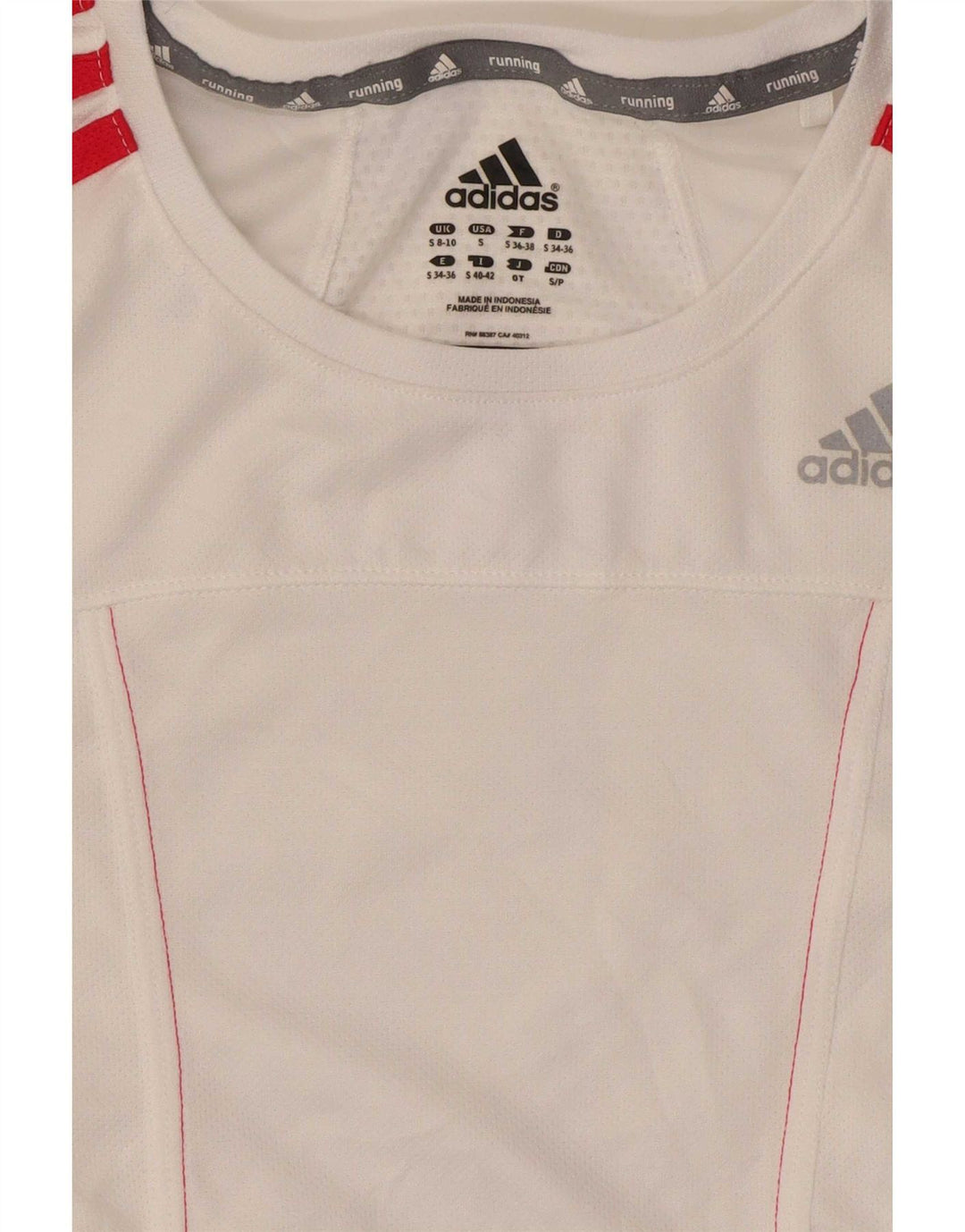 Maglietta da corsa da donna Adidas UK 8/10 piccola bianca