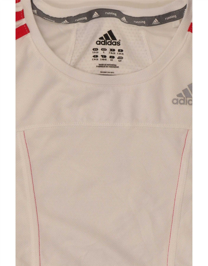 Maglietta da corsa da donna Adidas UK 8/10 piccola bianca