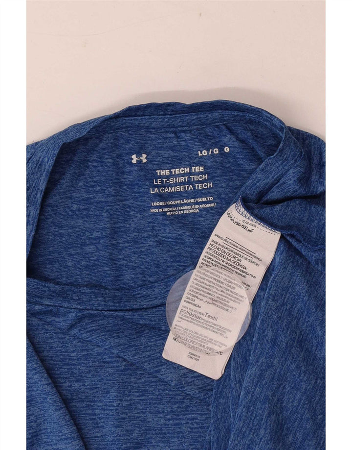 T-shirt da uomo Under Armour Top grande in poliestere chiazzato blu