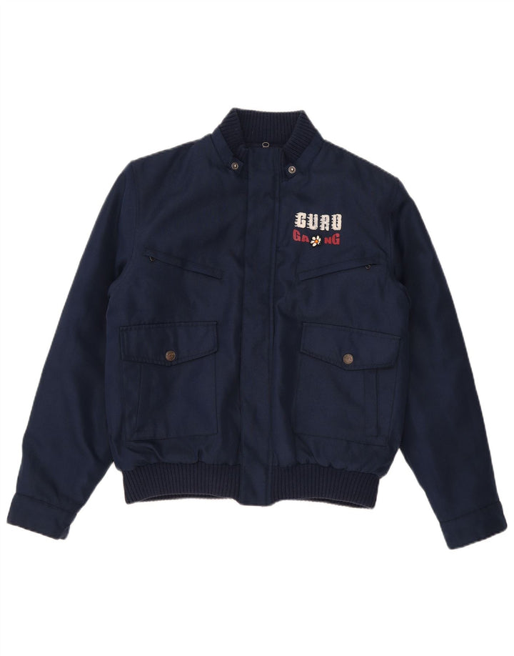 Giubbotto bomber grafico da donna Guru UK 16 grande blu navy