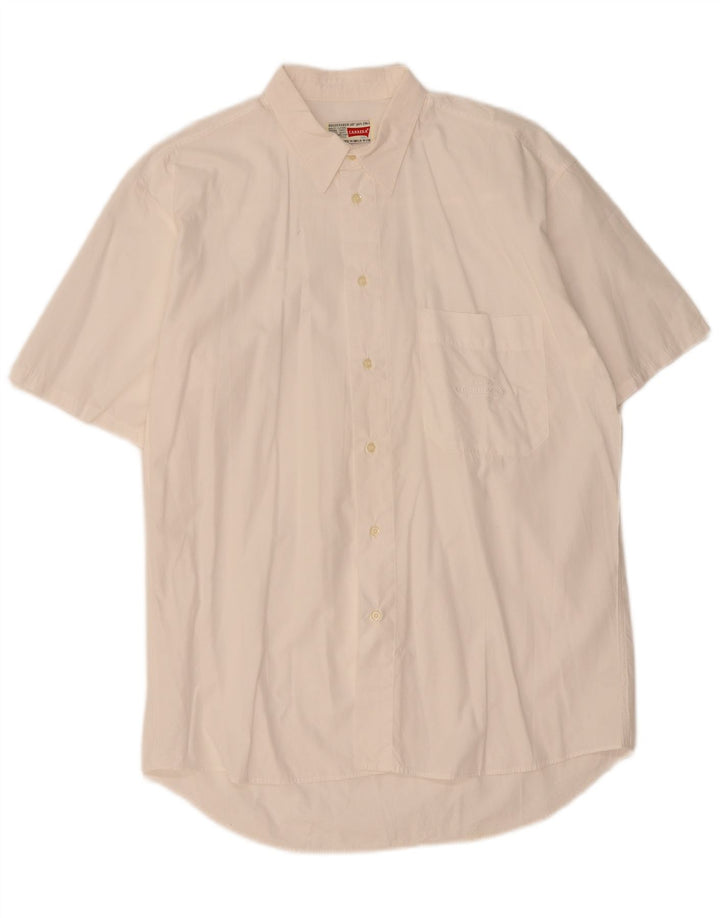 CARRERA Mens Short Sleeve Shirt Medium White