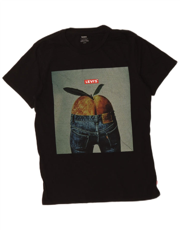 T-shirt grafica da uomo LEVI'S Top piccola in cotone nero
