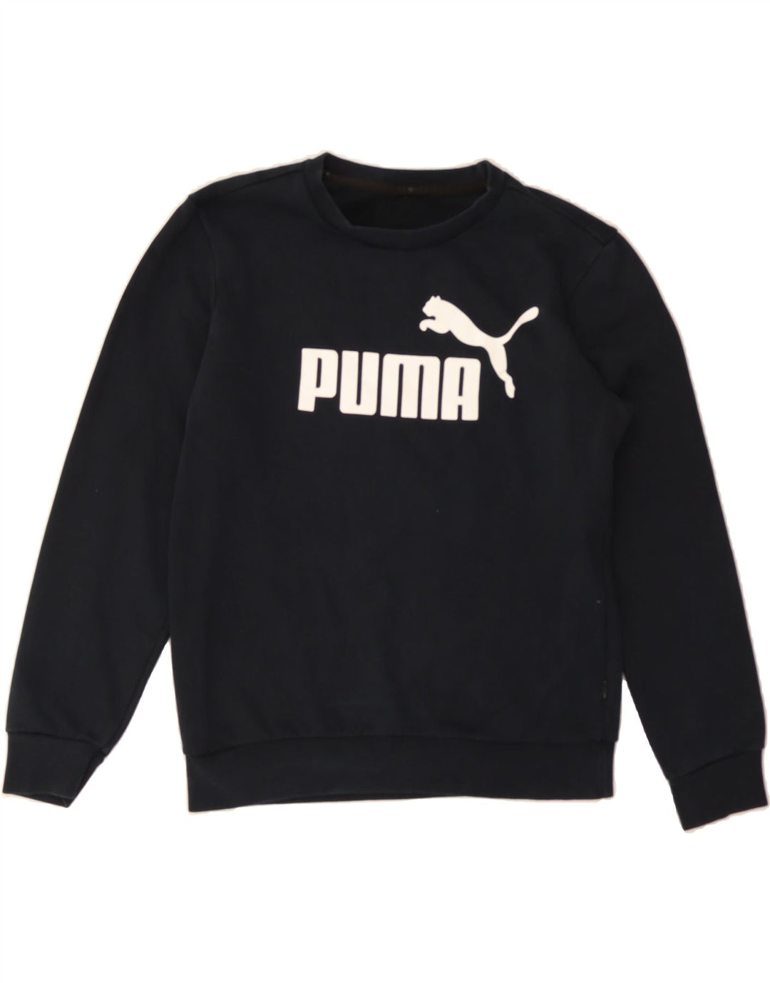 PUMA Womens Graphic Sweatshirt Jumper UK 14 Medium Black Cotton Vintage Puma and Second-Hand Puma from Messina Hembry 