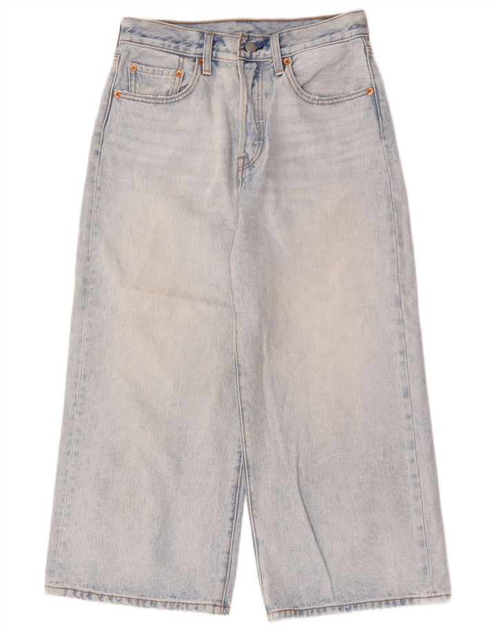 LEVI'S Jeans corti da donna a gamba larga W27 L23 cotone blu