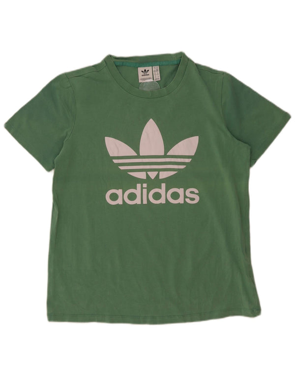 T-shirt grafica da donna Adidas Top UK 14 cotone verde medio