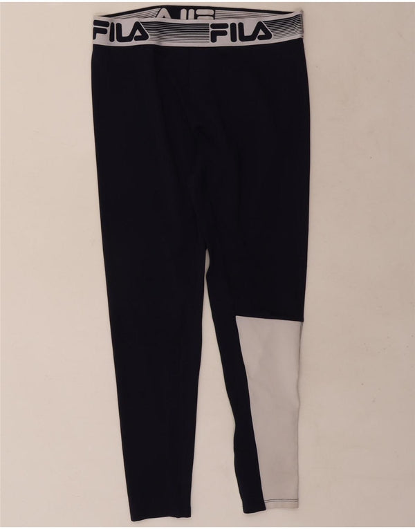 Leggings grafici da donna Fila UK 14 Poliestere color block medio blu navy