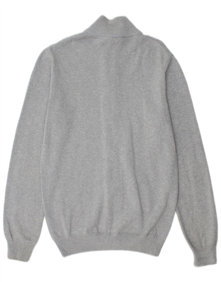 CREW CLOTHING Maglione cardigan da uomo in cotone grigio medio