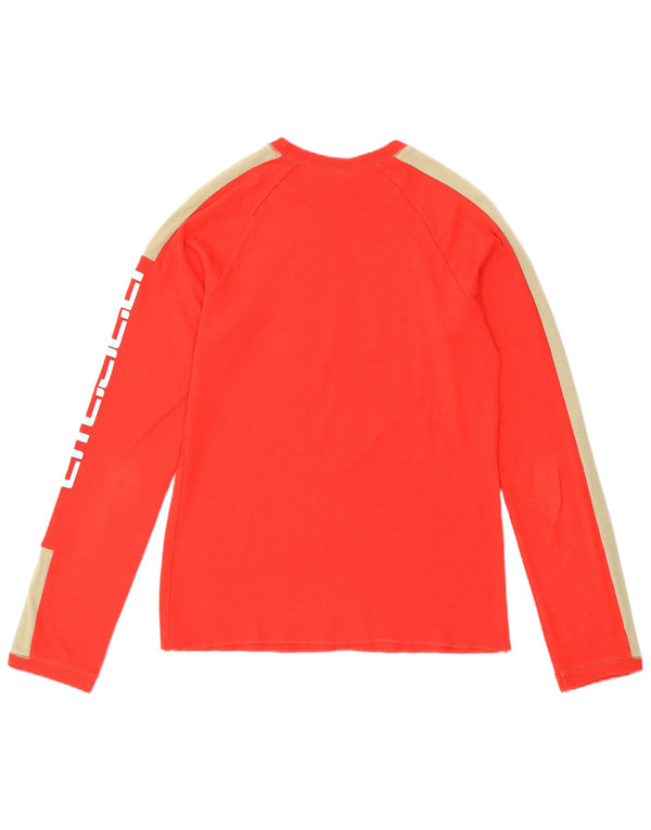 Diesel Top grafico da donna a maniche lunghe UK 18 XL Cotone color block rosso