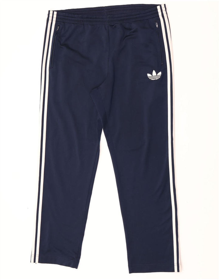 Pantaloni da tuta da uomo Adidas Large in poliestere blu navy