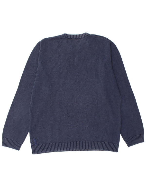 Maglione maglione girocollo da uomo Gas grande in cotone blu navy