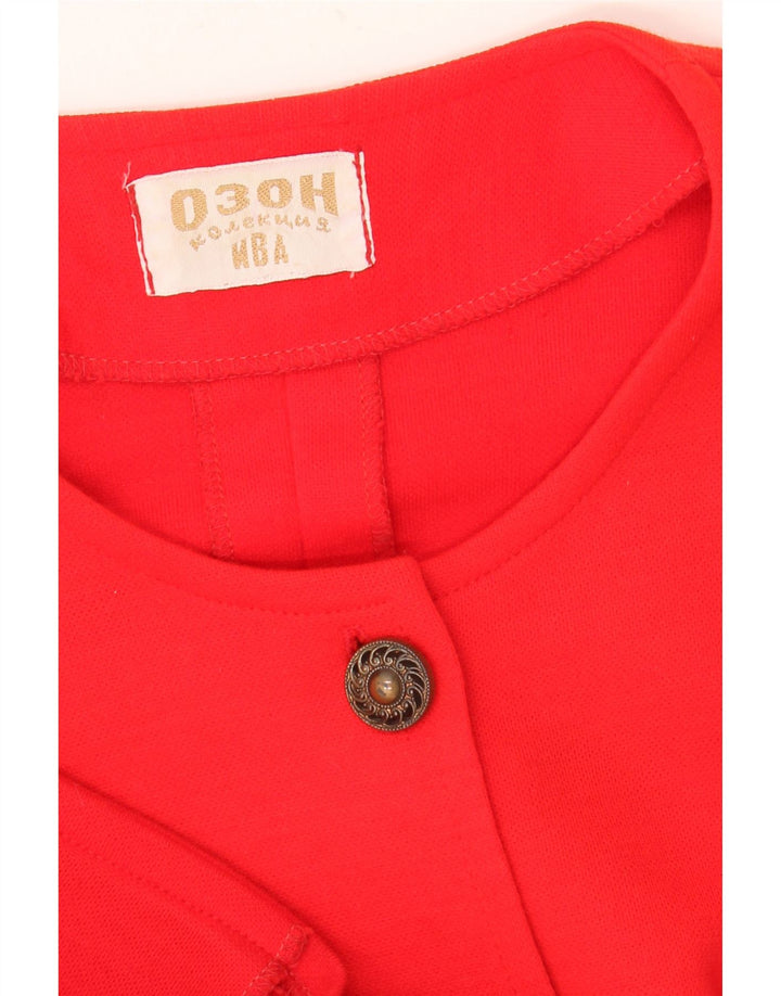 Giacca blazer vintage da donna a 5 bottoni UK 12 rossa media
