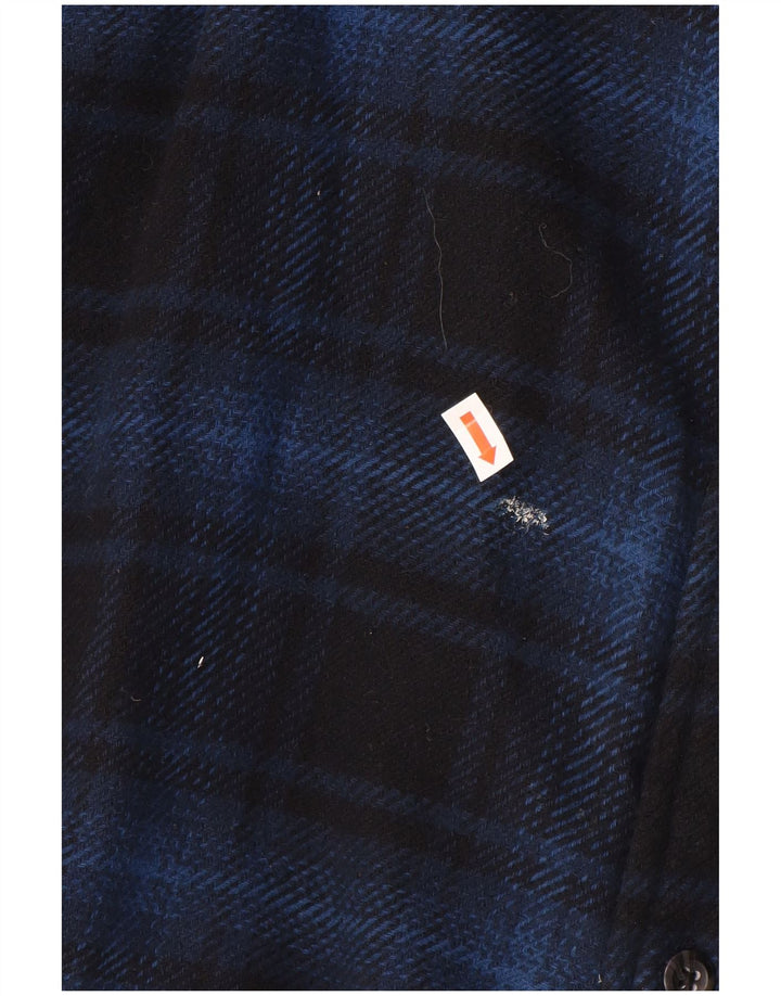 Camicia da uomo in flanella Orvis XL in cotone a quadri blu navy