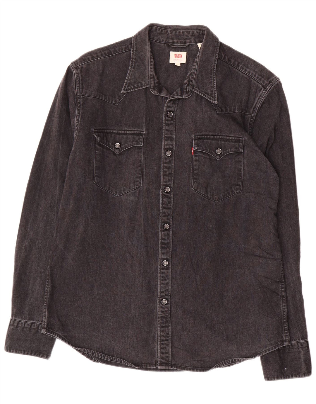 LEVI'S Camicia di jeans da uomo grande in cotone grigio