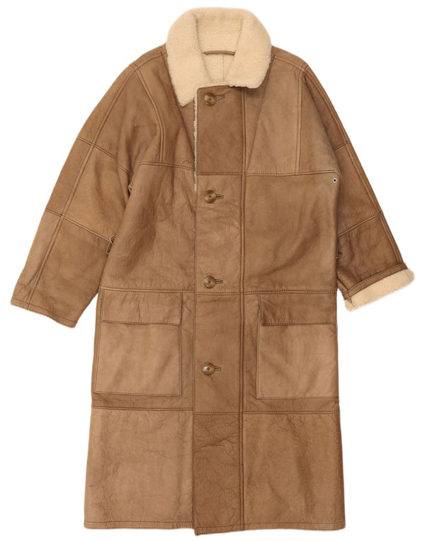 LORINGHOVEN Cappotto in shearling da uomo UK 36 Piccola pelle di agnello beige