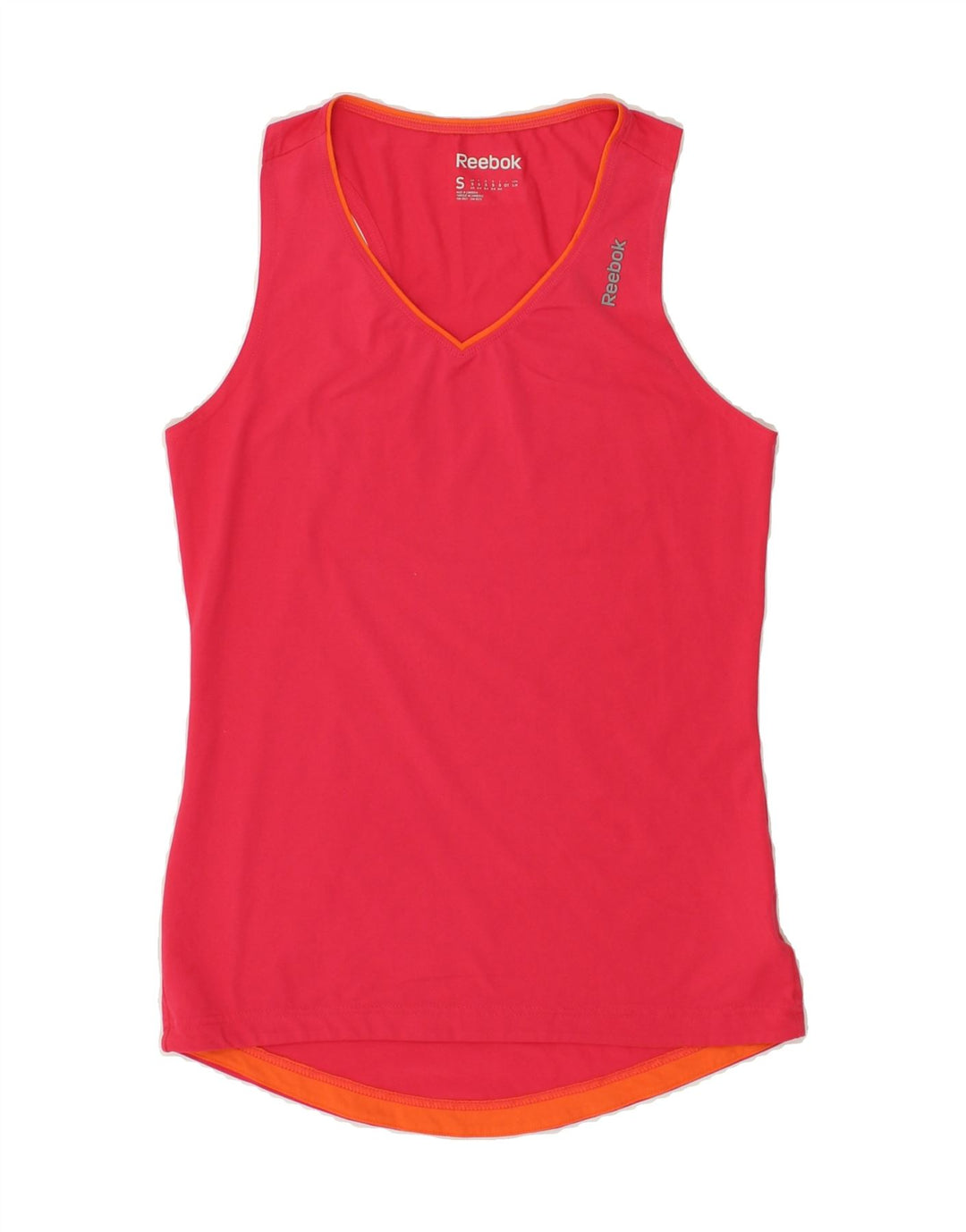 REEBOK Womens Graphic Vest Top UK 10 Small Pink Polyester | Vintage Reebok | Thrift | Second-Hand Reebok | Used Clothing | Messina Hembry 