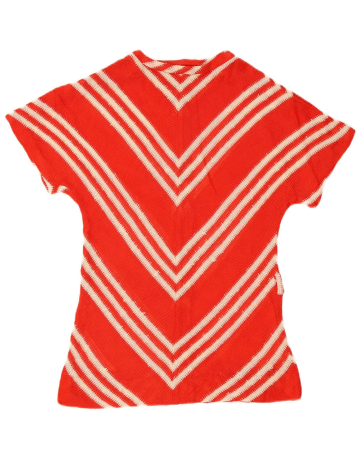Camicetta vintage in maglia da donna Top EU 40 Chevron rosso medio