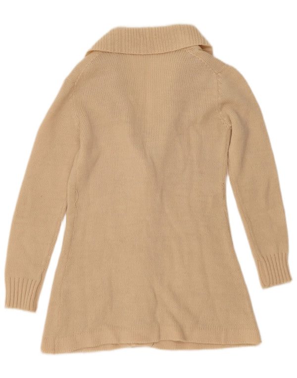 Maglione cardigan da donna vintage UK 12 medio bianco sporco