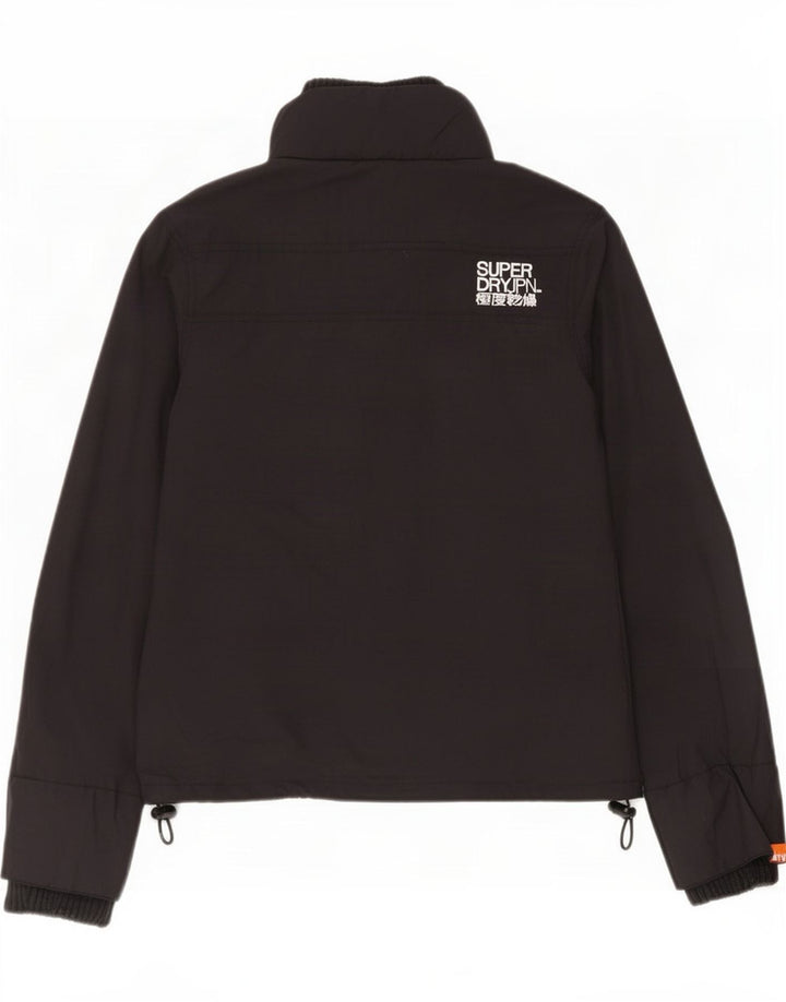Giacca antipioggia grafica da donna Superdry UK 12 nylon nero medio