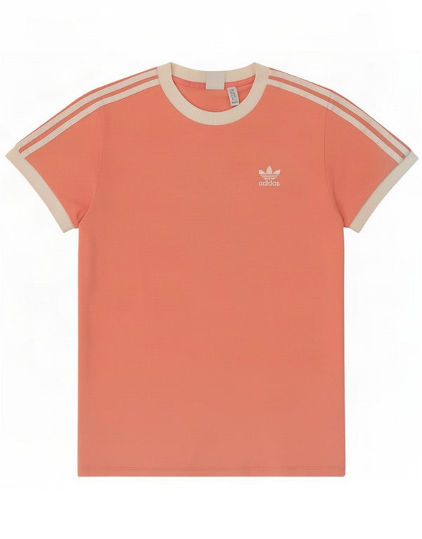 T-shirt da donna Adidas UK 12 cotone color block rosa medio