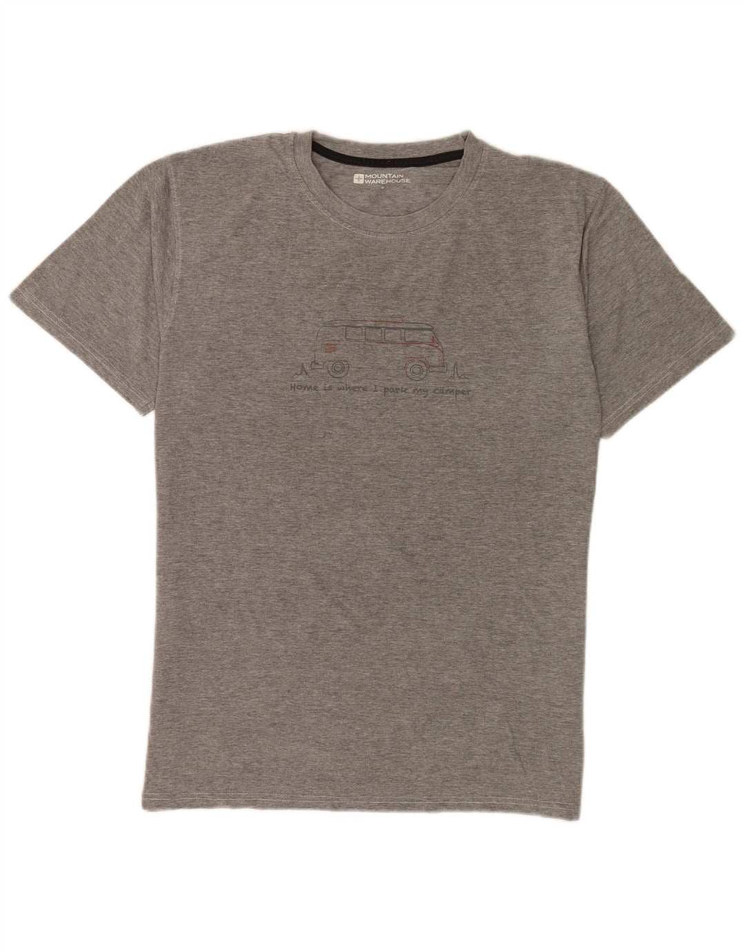 T-shirt grafica da uomo Mountain Warehouse Top in cotone screziato grigio medio