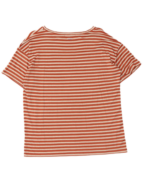 Max Mara T-shirt per il tempo libero da donna Top UK 14 Large Maroon Striped