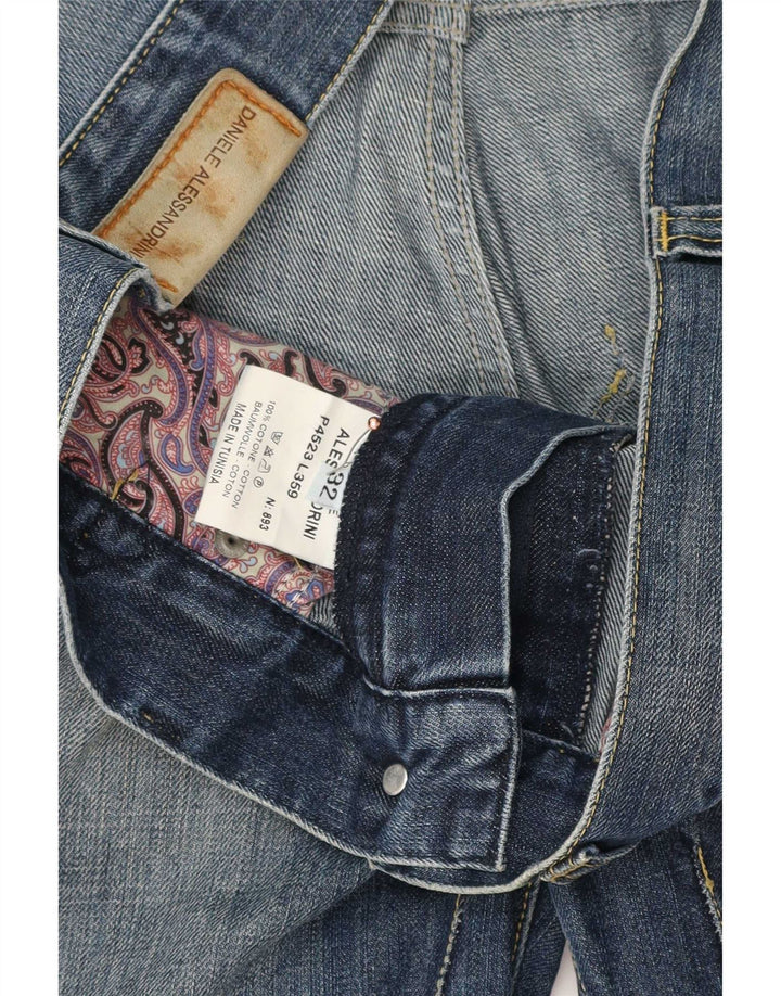 Pantaloncini di jeans da uomo Daniele Alessandrini W32 cotone blu medio