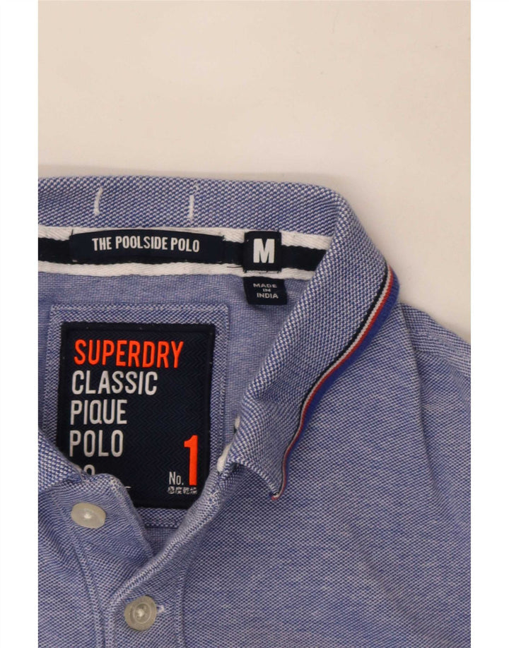 Polo da uomo Superdry a righe blu medio