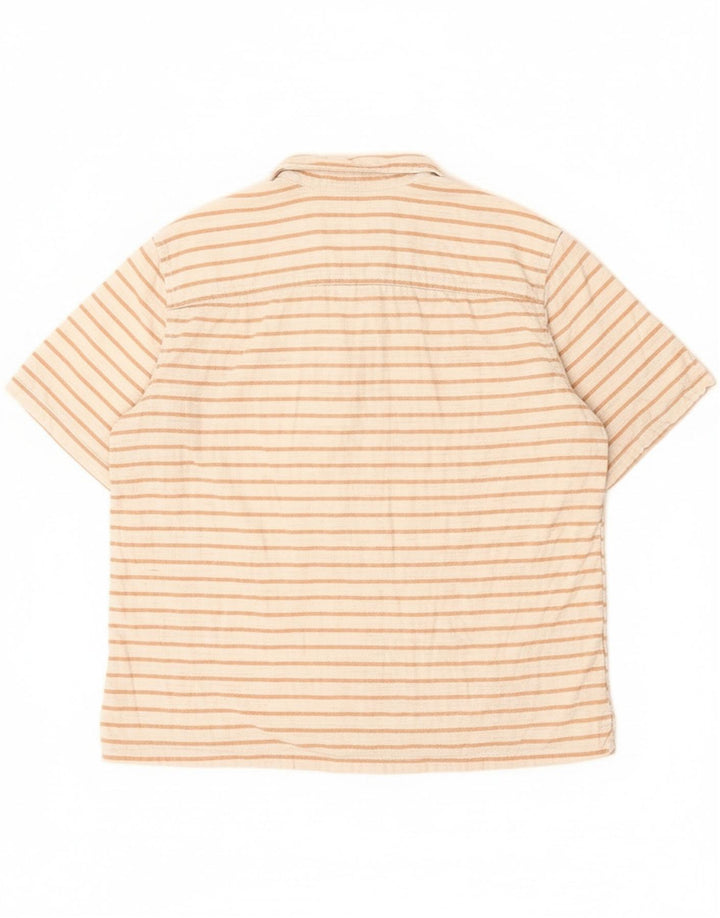 Camicia a maniche corte da uomo Fat Face, cotone a righe bianche grandi