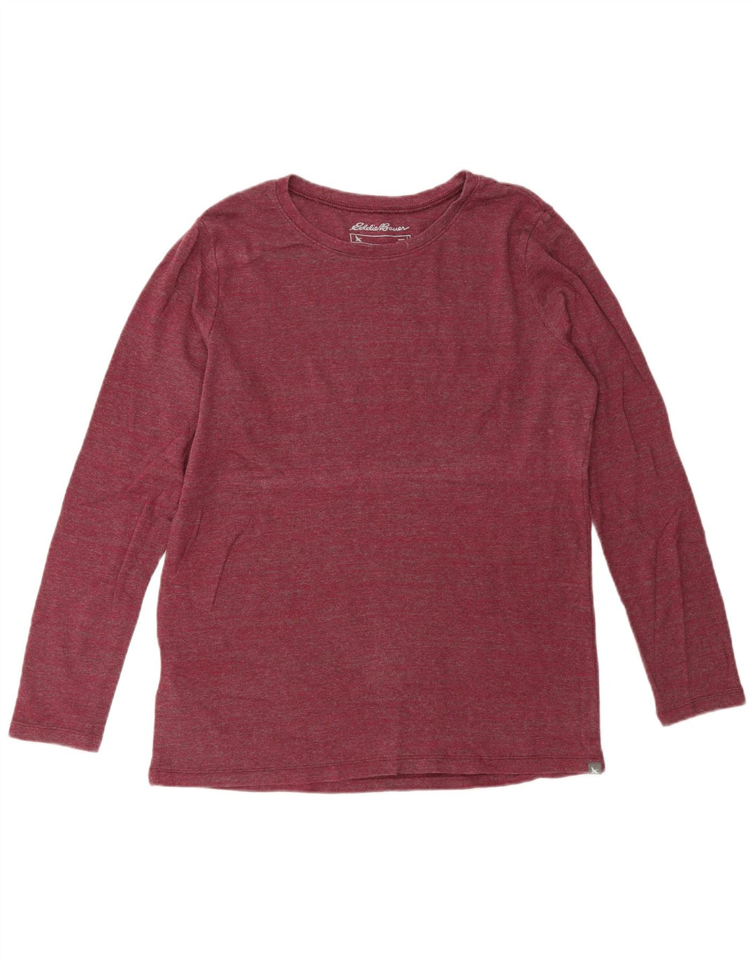 Eddie Bauer Top da donna a maniche lunghe UK 14 Large in cotone bordeaux