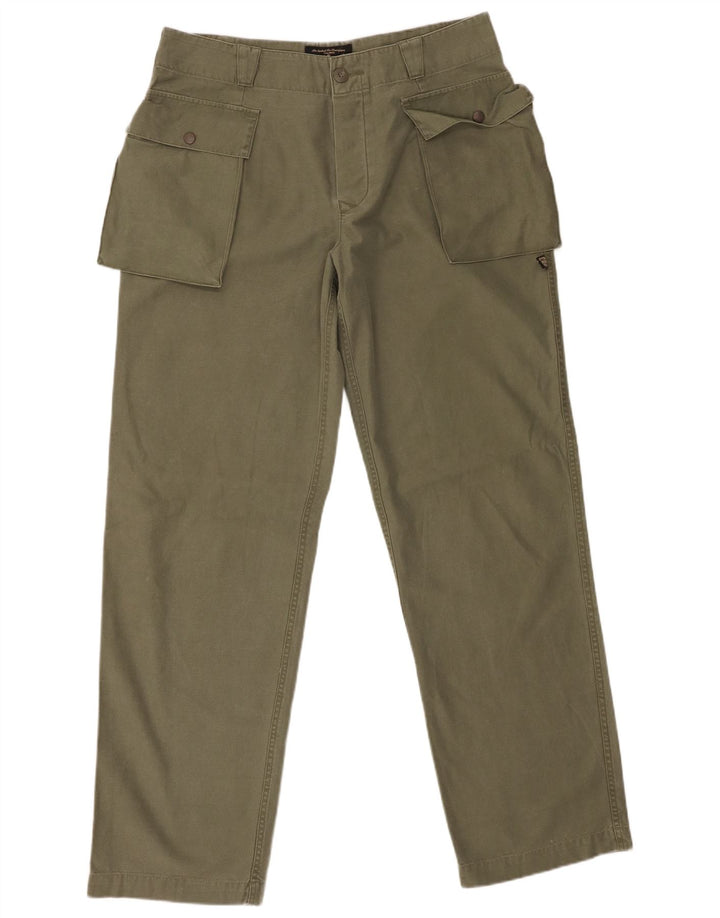 Pantaloni cargo dritti da uomo Brogden W33 L33 cotone verde
