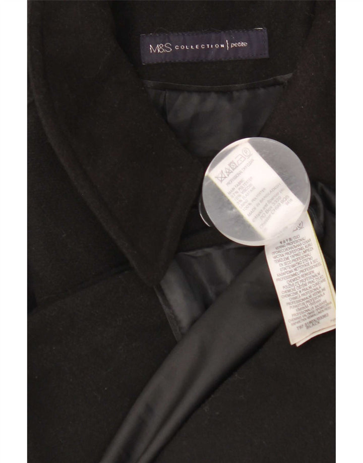 Cappotto Marks & Spencer da donna vestibilità regolare UK 10 piccolo poliestere nero