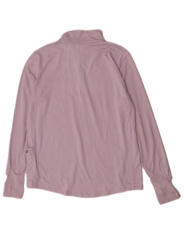 Nike Top da corsa da donna con zip e collo a maniche lunghe UK 14 Medium Purple Sports