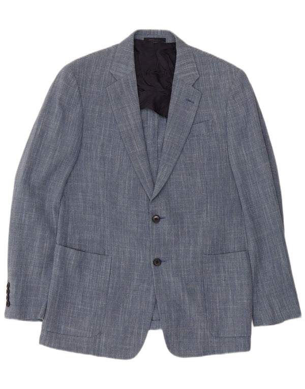 Giacca blazer da uomo a 2 bottoni Armani Collezioni IT 50 blu medio screziato