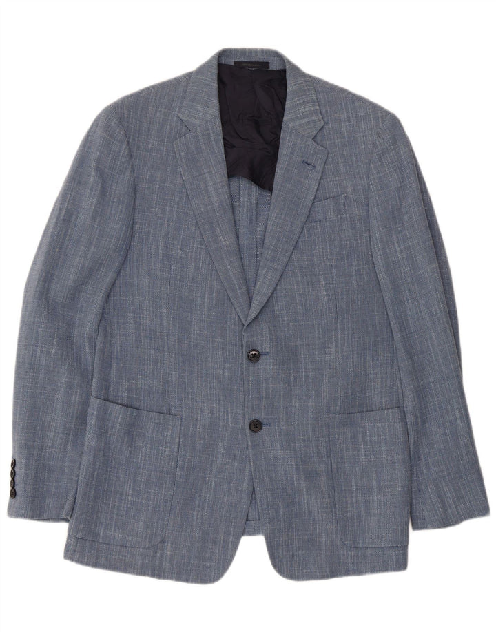 Giacca blazer da uomo a 2 bottoni Armani Collezioni IT 50 blu medio screziato